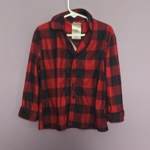 Red and Black Plaid Kids Shirt With Pants